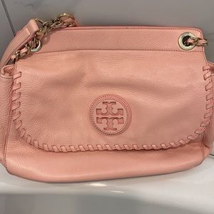 Tory Burch pastel pink two way purse